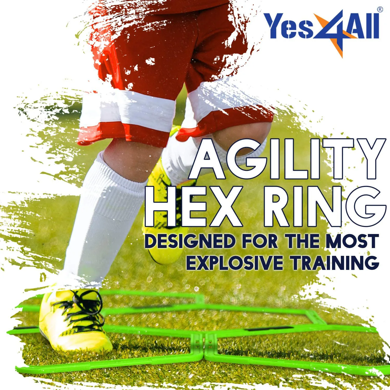 Yes4All Ultimate Hexagonal Speed & Agility Rings with Carrying Bag (Set of 6 Rings, 8 Rings & 12 Rings)