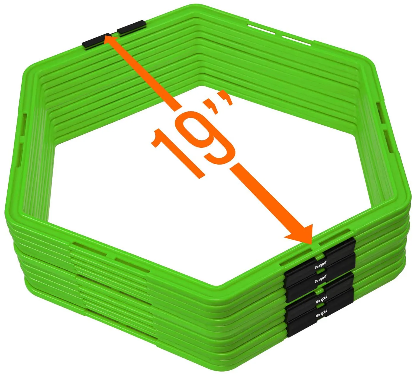Yes4All Ultimate Hexagonal Speed & Agility Rings with Carrying Bag (Set of 6 Rings, 8 Rings & 12 Rings)