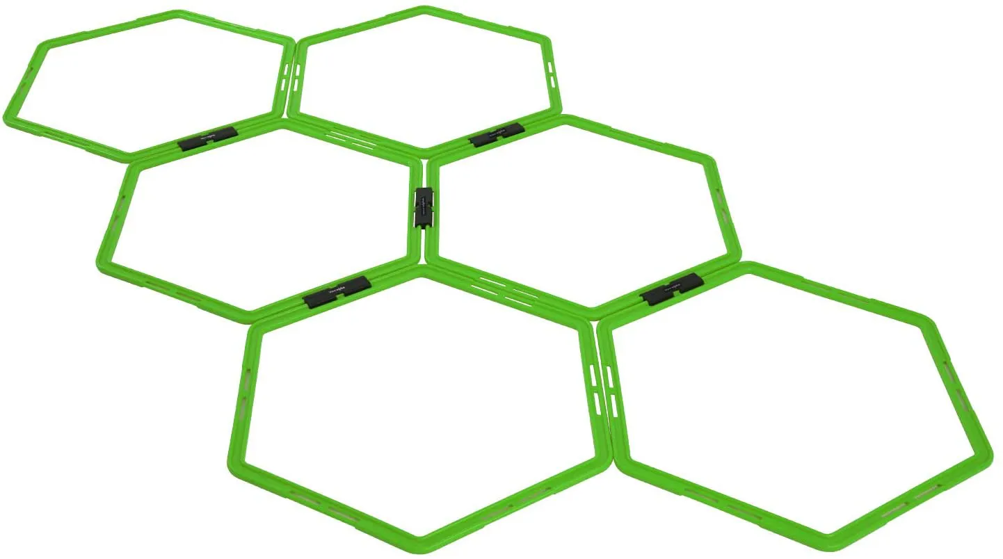 Yes4All Ultimate Hexagonal Speed & Agility Rings with Carrying Bag (Set of 6 Rings, 8 Rings & 12 Rings)