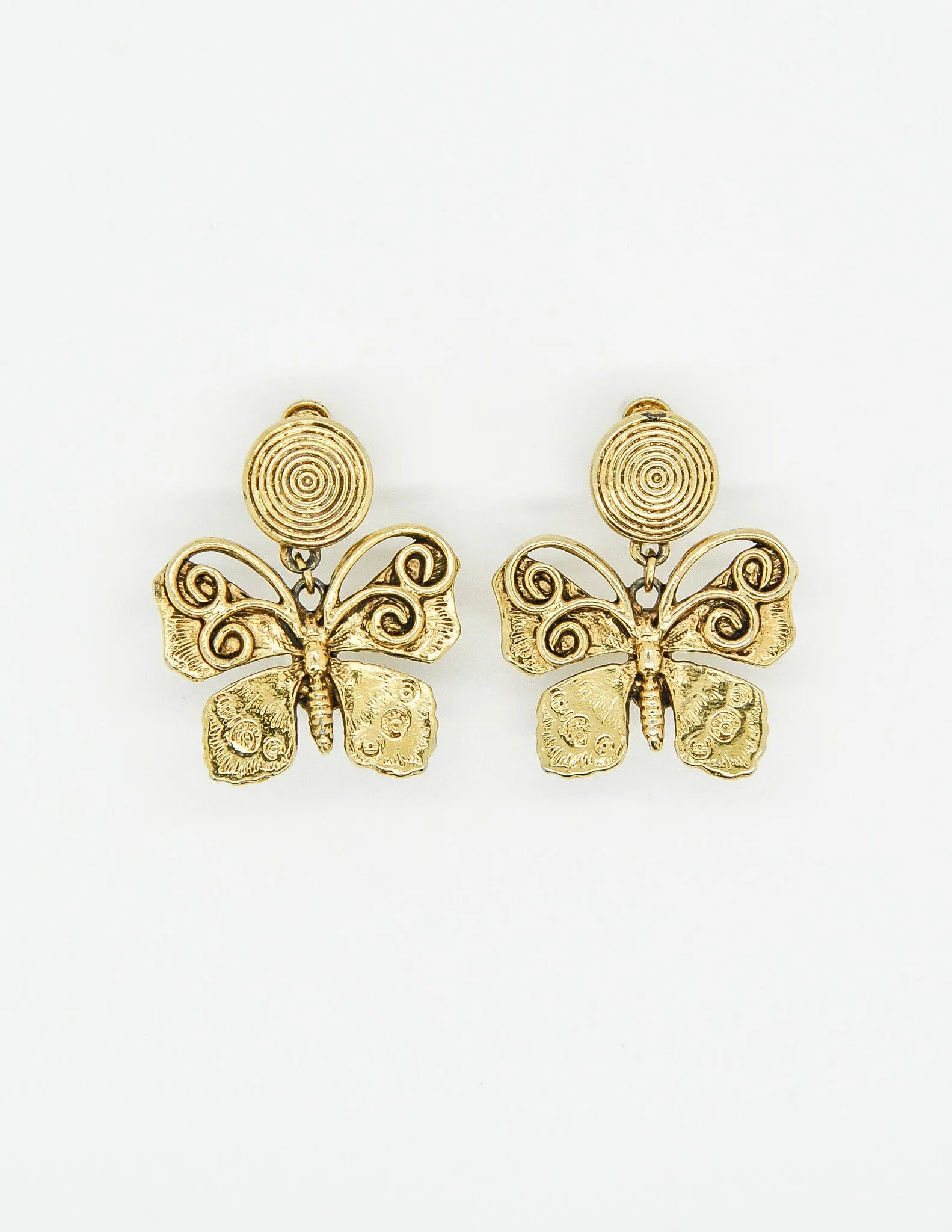 YSL Vintage Gold Butterfly Earrings