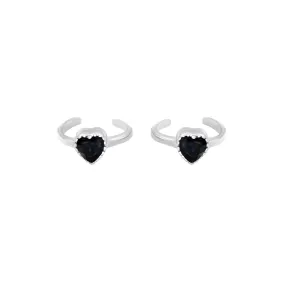 Zarkan Black Gem Nazariya 925 Silver Toe Ring